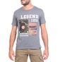 BATTERY-Ανδρικό t-shirt BATTERY FLAMA γκρι