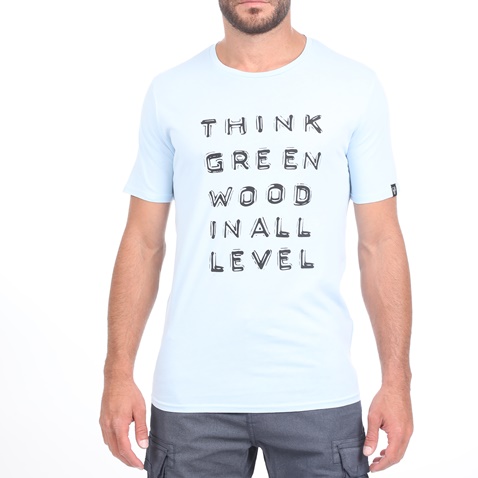 GREENWOOD-Ανδρική κοντομάνικη μπλούζα GREENWOOD GRW33 WASHED μπλε