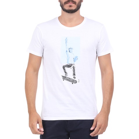 RUN-Ανδρική μπλούζα RUN BOX 5 λευκή