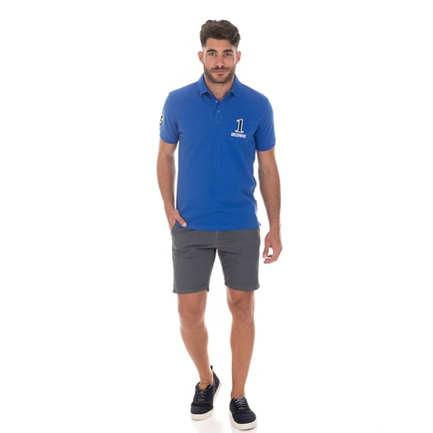 GREENWOOD-Ανδρική polo μπλούζα GREENWOOD101002381 POLO PIQUE RUGBY μπλε royal
