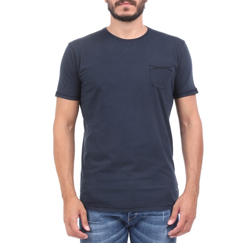 BATTERY-Ανδρική μπλούζα BATTERY SOLID 3 GARMENT DYΕ μπλε