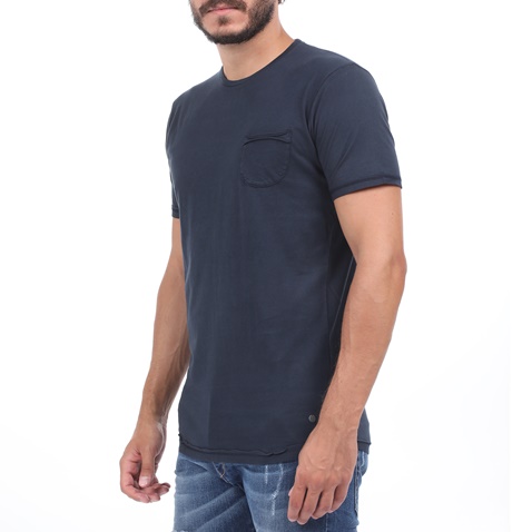 BATTERY-Ανδρική μπλούζα BATTERY SOLID 3 GARMENT DYΕ μπλε