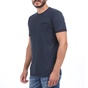 BATTERY-Ανδρική μπλούζα BATTERY SOLID 3 GARMENT DYΕ μπλε