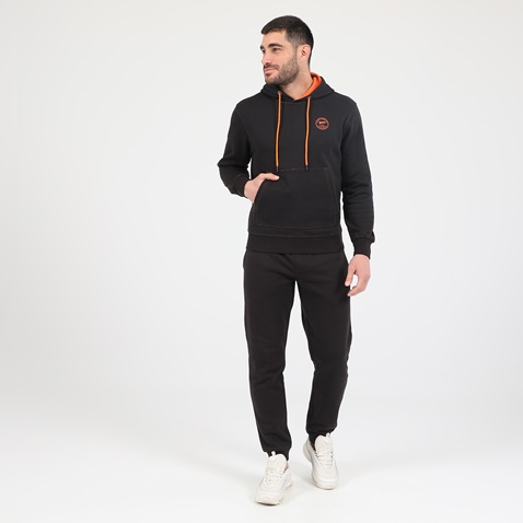 BATTERY-Ανδρική φούτερ μπλούζα BATTERY HOODIES BTR MAN μαύρη πορτοκαλί