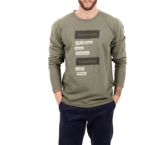 GREENWOOD-Ανδρική μπλούζα GREENWOOD JERSEY G/D GRW χακί