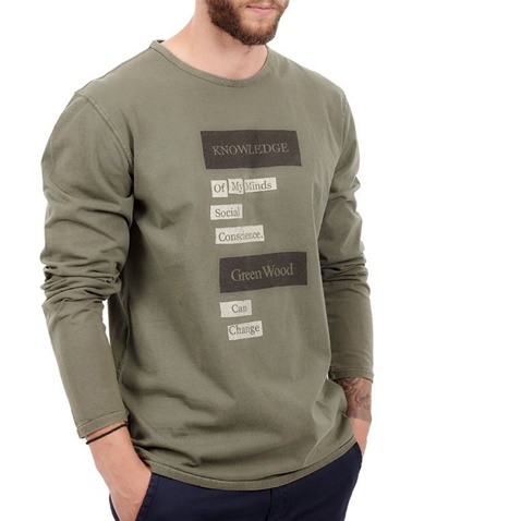 GREENWOOD-Ανδρική μπλούζα GREENWOOD JERSEY G/D GRW χακί