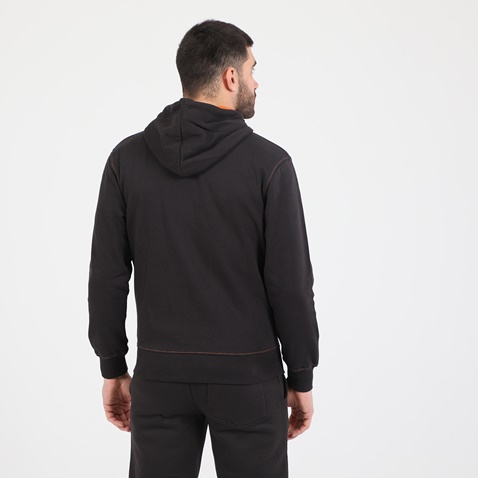 BATTERY-Ανδρική φούτερ ζακέτα BATTERY HOODIES FULL ZIP BTR μαύρη πορτοκαλί