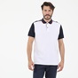 OCEAN SHARK-Ανδρική κοντομάνικη polo μπλούζα OCEAN SHARK POLO PIQUE λευκή μπλε