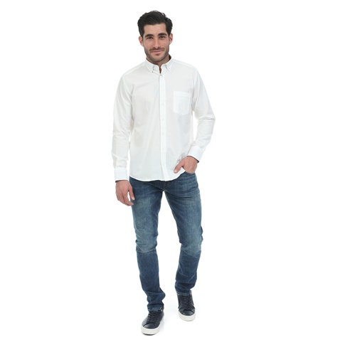 OCEAN SHARK-Ανδρικό πουκάμισο OCEAN SHARK OXFORD λευκό