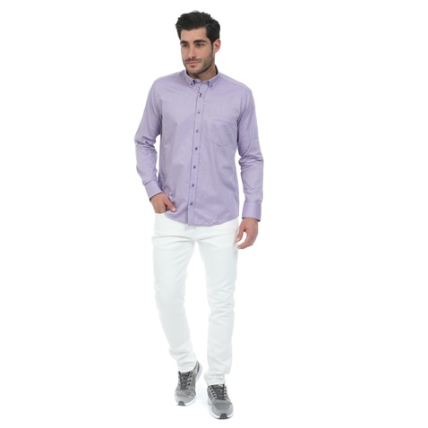 OCEAN SHARK-Ανδρικό πουκάμισο OCEAN SHARK OXFORD μοβ