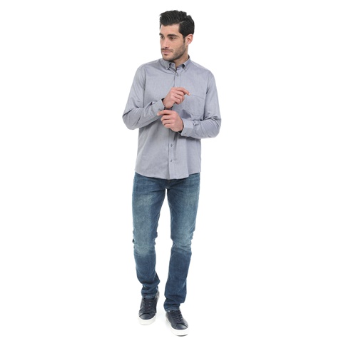 OCEAN SHARK-Ανδρικό πουκάμισο OCEAN SHARK OXFORD μπλε