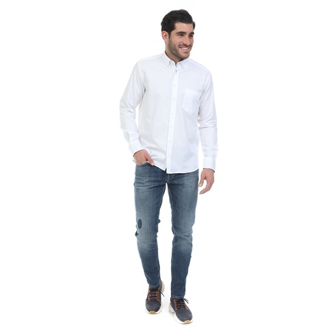 OCEAN SHARK-Ανδρικό πουκάμισο OCEAN SHARK OXFORD λευκό