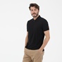 BATTERY-Ανδρική polo μπλούζα BATTERY PIQUE WITH ZIPPER μαύρη