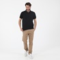 BATTERY-Ανδρική polo μπλούζα BATTERY PIQUE WITH ZIPPER μαύρη