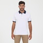 OCEAN SHARK-Ανδρική κοντομάνικη polo μπλούζα OCEAN SHARK POLO PIQUE CLASSIC COLLAR λευκή μπλε