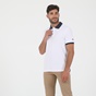 OCEAN SHARK-Ανδρική κοντομάνικη polo μπλούζα OCEAN SHARK POLO PIQUE CLASSIC COLLAR λευκή μπλε