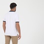 OCEAN SHARK-Ανδρική κοντομάνικη polo μπλούζα OCEAN SHARK POLO PIQUE CLASSIC COLLAR λευκή μπλε