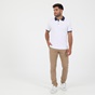 OCEAN SHARK-Ανδρική κοντομάνικη polo μπλούζα OCEAN SHARK POLO PIQUE CLASSIC COLLAR λευκή μπλε