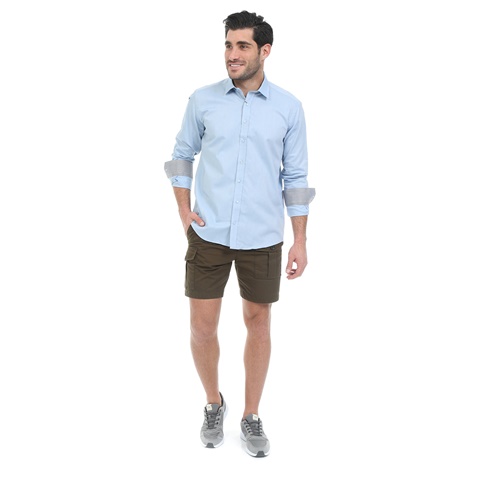 OCEAN SHARK-Ανδρικό πουκάμισο OCEAN SHARK OXFORD μπλε