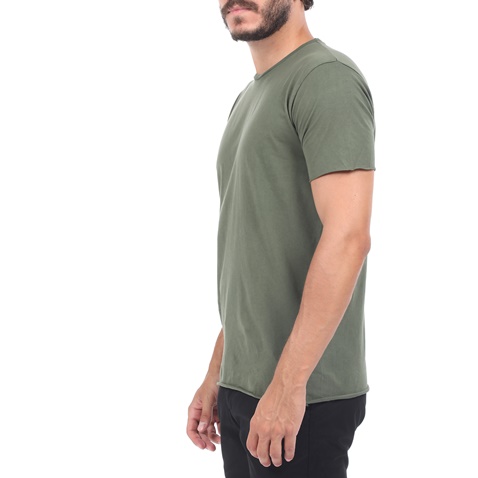 BATTERY-Ανδρική μπλούζα BATTERY SOLID 2 GARMENT DYΕ χακί