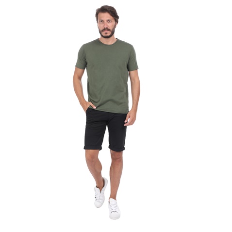 BATTERY-Ανδρική μπλούζα BATTERY SOLID 2 GARMENT DYΕ χακί