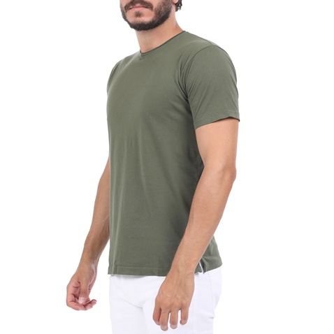 BATTERY-Ανδρική μπλούζα BATTERY SOLID GARMENT DYE χακί