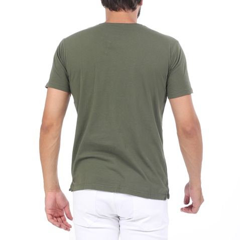 BATTERY-Ανδρική μπλούζα BATTERY SOLID GARMENT DYE χακί