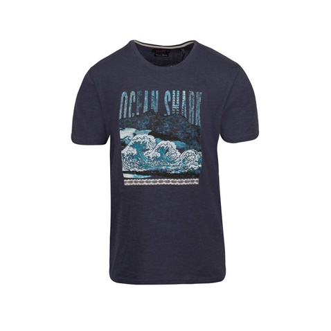 OCEAN SHARK-Ανδρικό t-shirt OCEAN SHARK  2110048201 μπλε