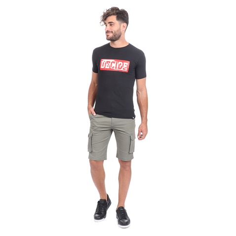 BATTERY-Ανδρικό t-shirt BATTERY MODAL μαύρο