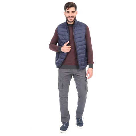 RUN-Ανδρικό αμάνικο padded μπουφάν RUN 15L3002202 ναυτικό μπλε