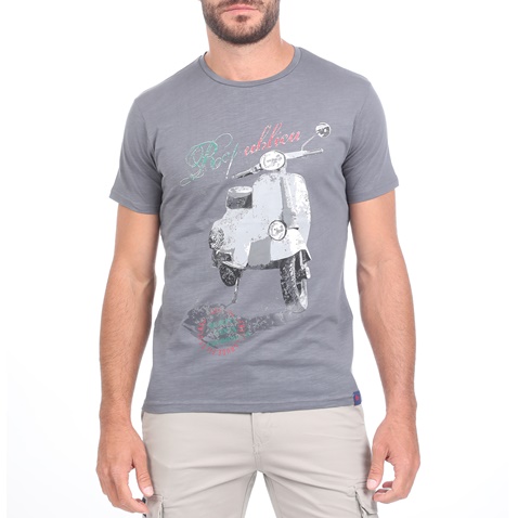 BATTERY-Ανδρικό t-shirt BATTERY FLAMA γκρι