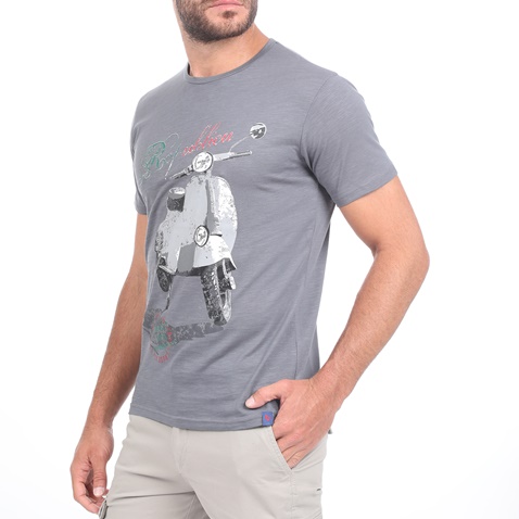 BATTERY-Ανδρικό t-shirt BATTERY FLAMA γκρι