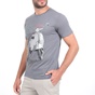 BATTERY-Ανδρικό t-shirt BATTERY FLAMA γκρι