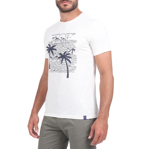 BATTERY-Ανδρικό t-shirt BATTERY FLAMA λευκό