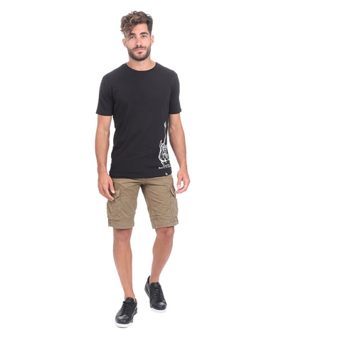 BATTERY-Ανδρικό t-shirt BATTERY WASHED μαύρο