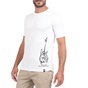 BATTERY-Ανδρικό t-shirt BATTERY WASHED λευκό
