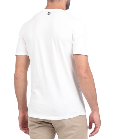 BATTERY-Ανδρικό t-shirt BATTERY WASHED λευκό