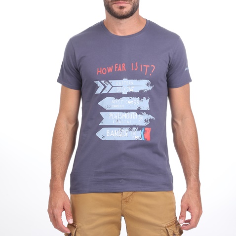 BATTERY-Ανδρικό t-shirt BATTERY μπλε