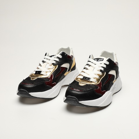 19V69 ITALIA-Γυναικεία sneakers 19V69 ITALIA  FI 20814001 μαύρα χρυσά