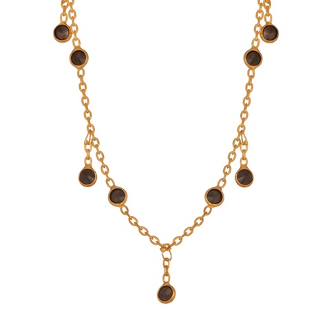 JEWELTUDE-Γυναικείο ασημένιο κοντό κολιέ JEWELTUDE 14542 επίχρυσο 