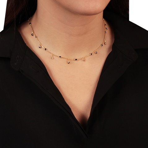 JEWELTUDE-Γυναικείο ασημένιο κοντό κολιέ JEWELTUDE 14542 επίχρυσο 