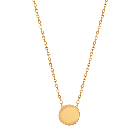 JEWELTUDE-Γυναικείο ασημένιο κολιέ JEWELTUDE 15580 δίσκος επιχρυσωμένο