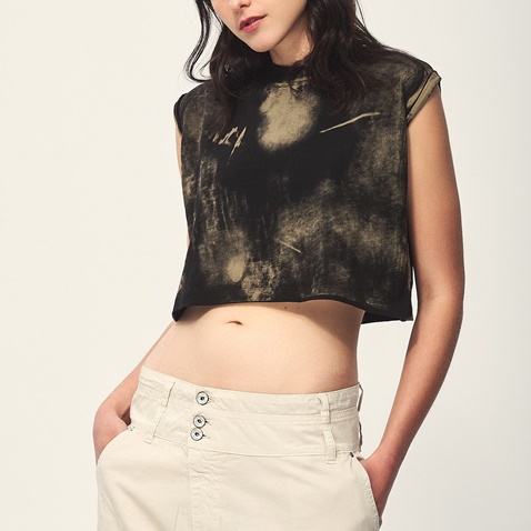 EDWARD JEANS-Γυναικείο cropped top EDWARD JEANS 15.1.2.01.072 TACITA μαύρο
