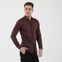 DIRTY LAUNDRY-Ανδρικό πουκάμισο DIRTY LAUNDRY DLMS0521F REGULAR DOBBY μοβ