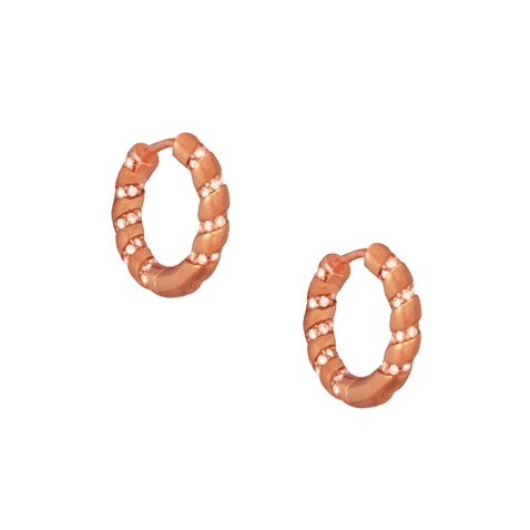 JEWELTUDE-Γυναικεία ασημένια σκουλαρίκια huggies JEWELTUDE 15737 ροζ