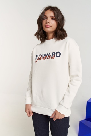 EDWARD JEANS-Γυναικεία φούτερ μπλούζα EDWARD JEANS WP-N-FLS-W22-015 INGER λευκή