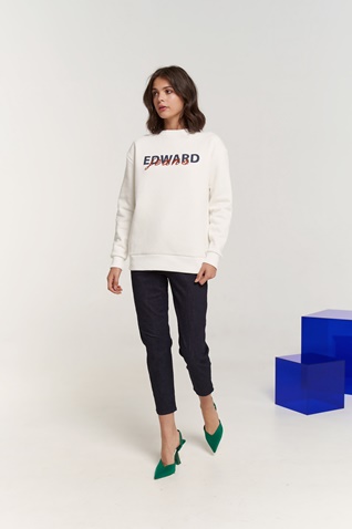 EDWARD JEANS-Γυναικεία φούτερ μπλούζα EDWARD JEANS WP-N-FLS-W22-015 INGER λευκή