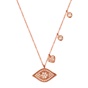 JEWELTUDE-Γυναικείο ασημένιο κοντό κολιέ JEWELTUDE 15803 ροζ επιχρύσωση