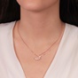 JEWELTUDE-Γυναικείο ασημένιο κοντό κολιέ JEWELTUDE 15803 ροζ επιχρύσωση