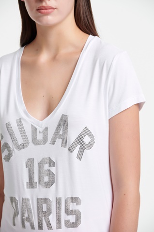SUGARFREE-Γυναικεία κοντομάνικη μπλούζα SUGARFREE 22812245 λευκή